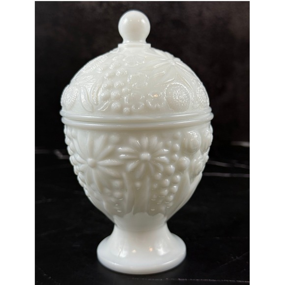 Avon Other - VTG 1960s Avon White Milk Glass Lidded Egg Pedestal Candy Dish 6in MINT!